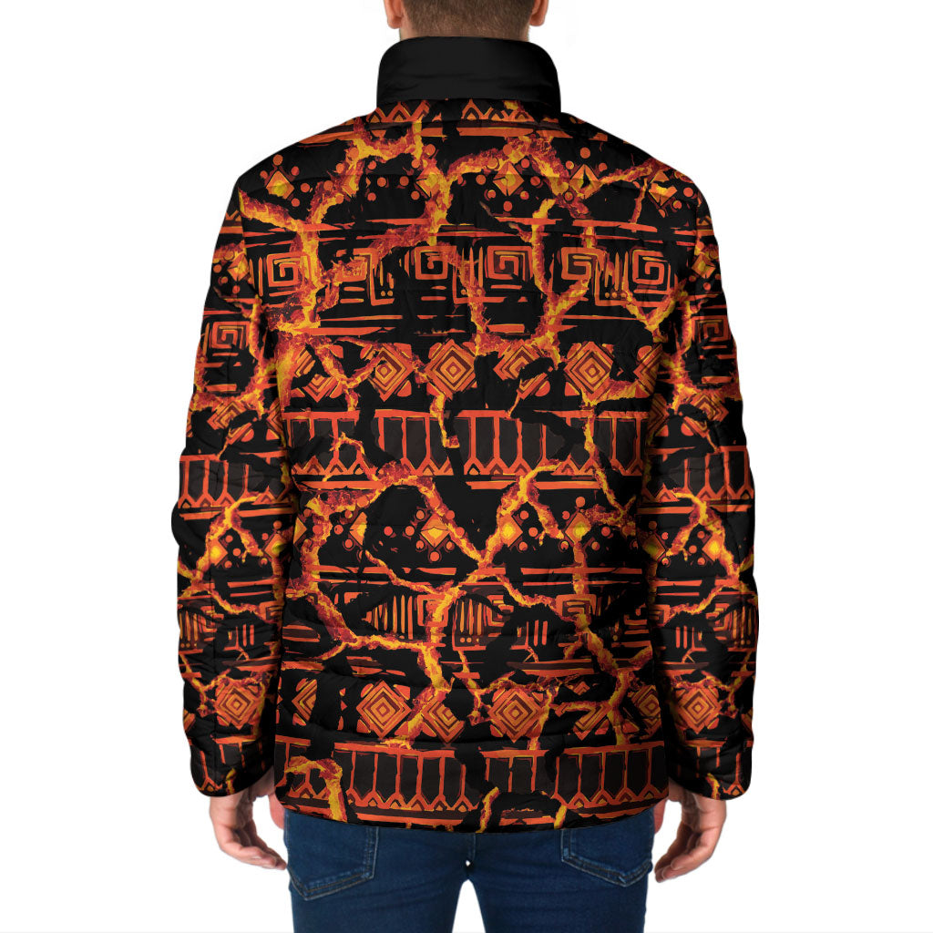 Polynesia Lava Monster Cosplay Padded Jacket Fiery Glowing Volcano Crack Pattern