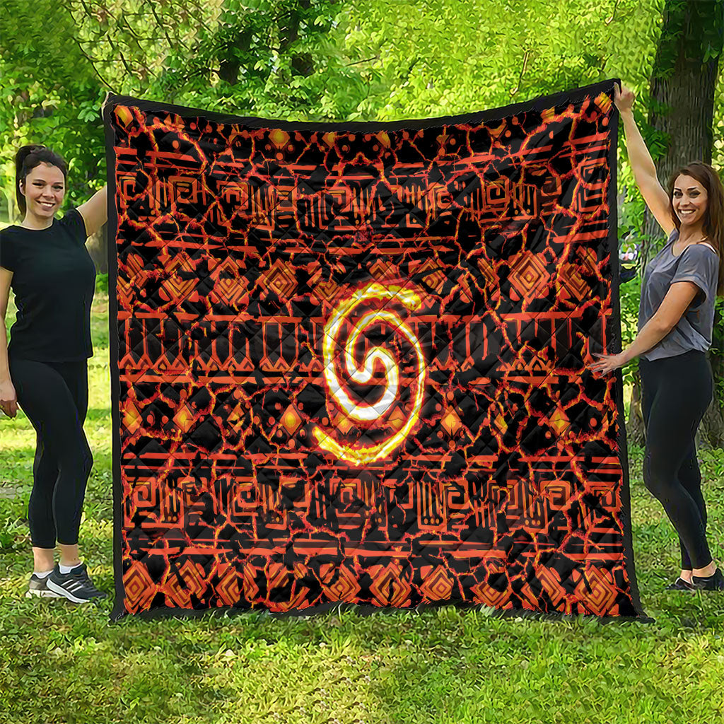 Polynesia Lava Monster Cosplay Quilt Fiery Glowing Volcano Crack Pattern
