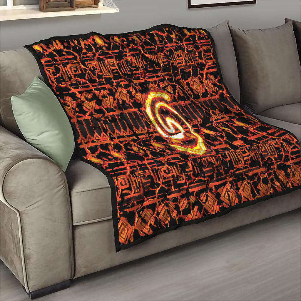 Polynesia Lava Monster Cosplay Quilt Fiery Glowing Volcano Crack Pattern