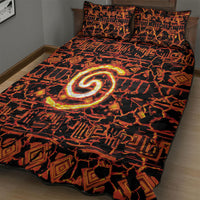 Polynesia Lava Monster Cosplay Quilt Bed Set Fiery Glowing Volcano Crack Pattern