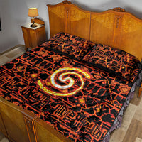 Polynesia Lava Monster Cosplay Quilt Bed Set Fiery Glowing Volcano Crack Pattern