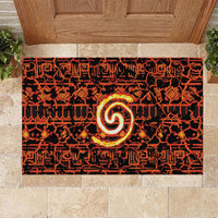 Polynesia Lava Monster Cosplay Rubber Doormat Fiery Glowing Volcano Crack Pattern