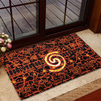 Polynesia Lava Monster Cosplay Rubber Doormat Fiery Glowing Volcano Crack Pattern