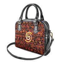 Polynesia Lava Monster Cosplay Shoulder Handbag Fiery Glowing Volcano Crack Pattern
