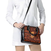 Polynesia Lava Monster Cosplay Shoulder Handbag Fiery Glowing Volcano Crack Pattern