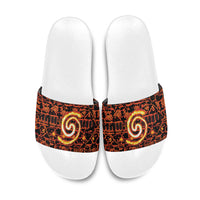 Polynesia Lava Monster Cosplay Slide Sandals Fiery Glowing Volcano Crack Pattern