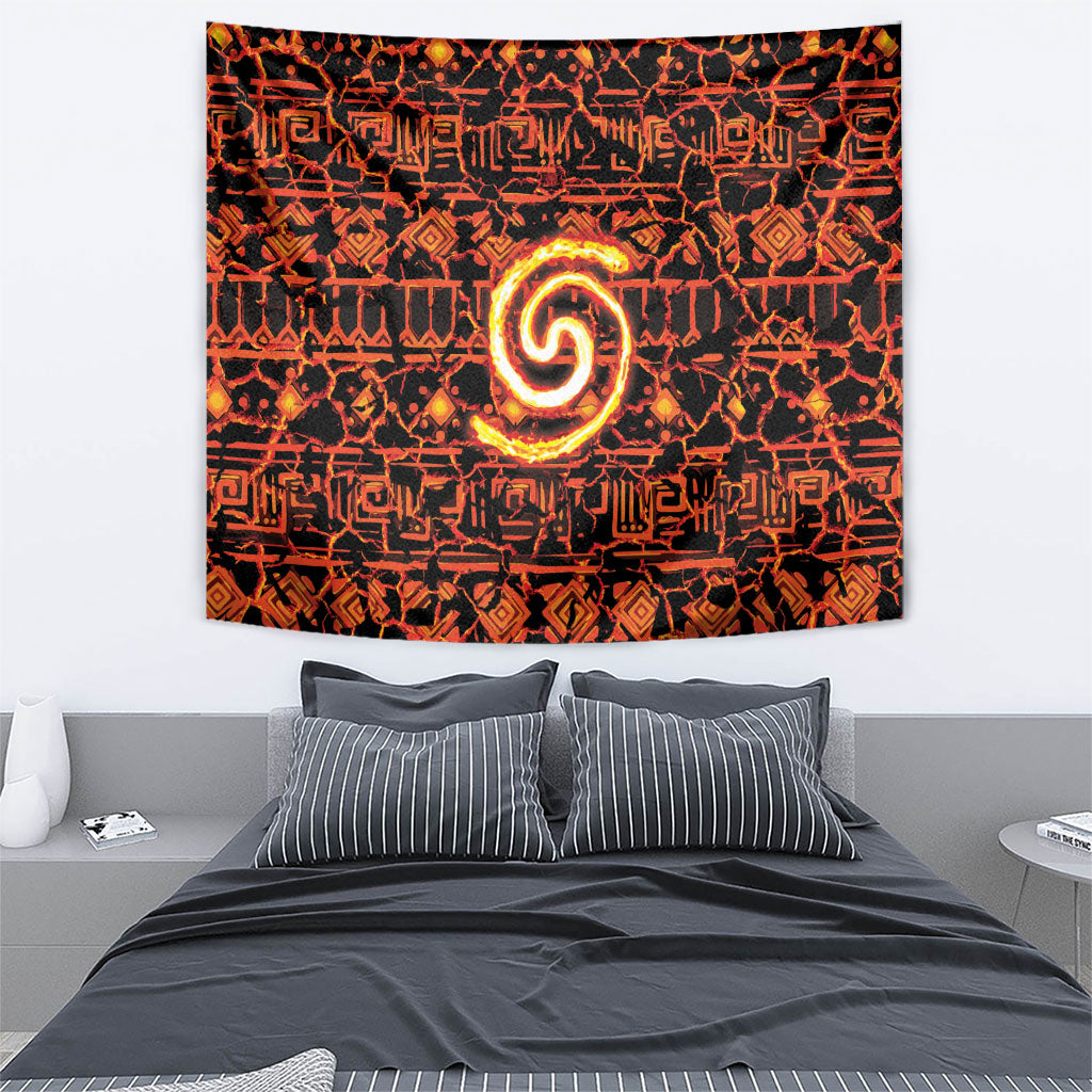 Polynesia Lava Monster Cosplay Tapestry Fiery Glowing Volcano Crack Pattern