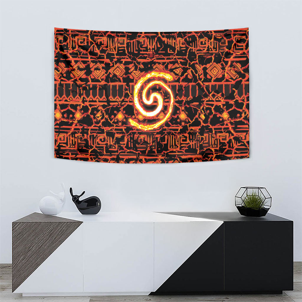 Polynesia Lava Monster Cosplay Tapestry Fiery Glowing Volcano Crack Pattern
