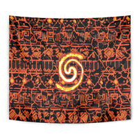 Polynesia Lava Monster Cosplay Tapestry Fiery Glowing Volcano Crack Pattern