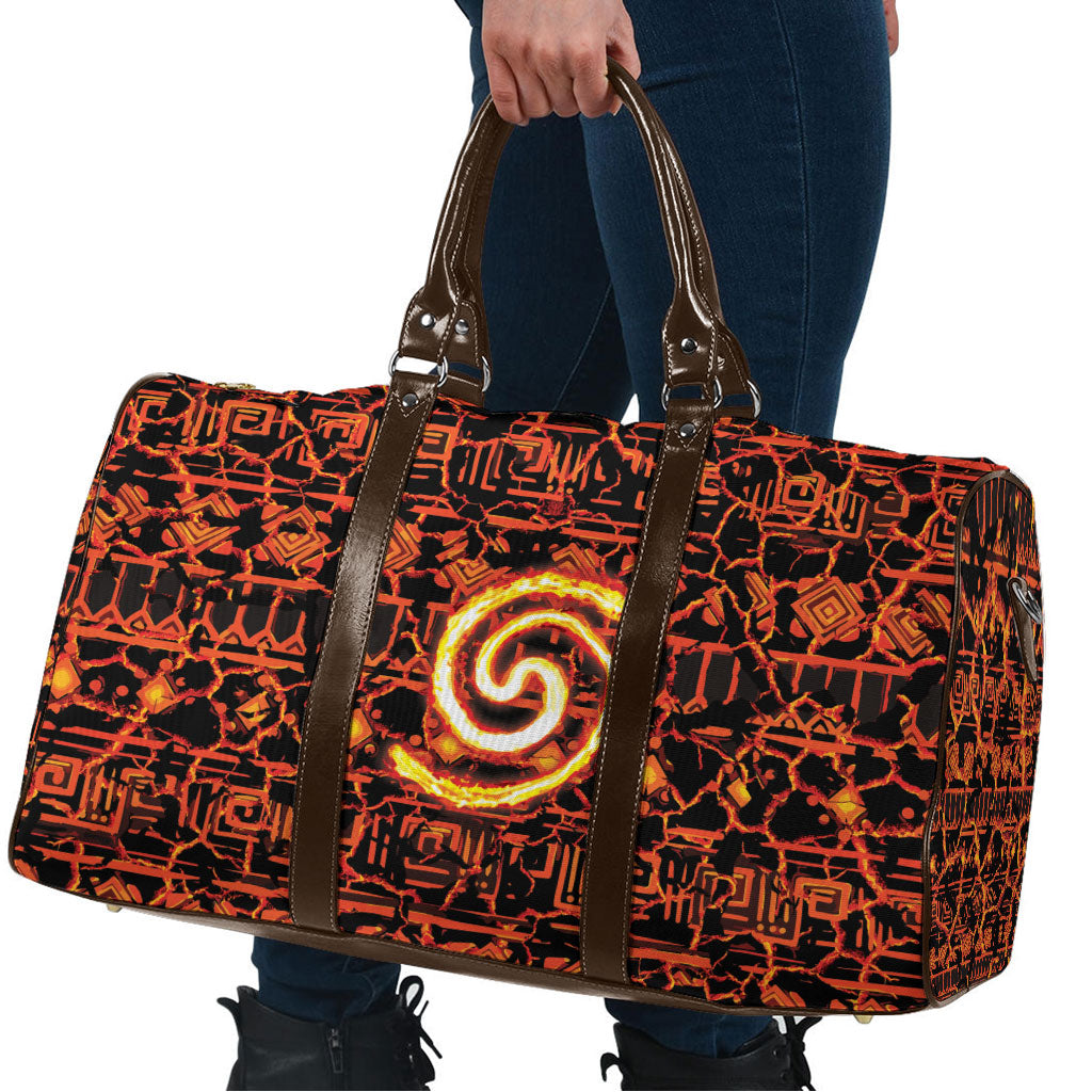 Polynesia Lava Monster Cosplay Travel Bag Fiery Glowing Volcano Crack Pattern