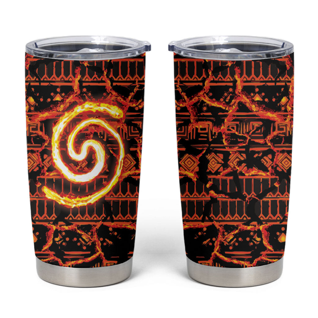 Polynesia Lava Monster Cosplay Tumbler Cup Fiery Glowing Volcano Crack Pattern