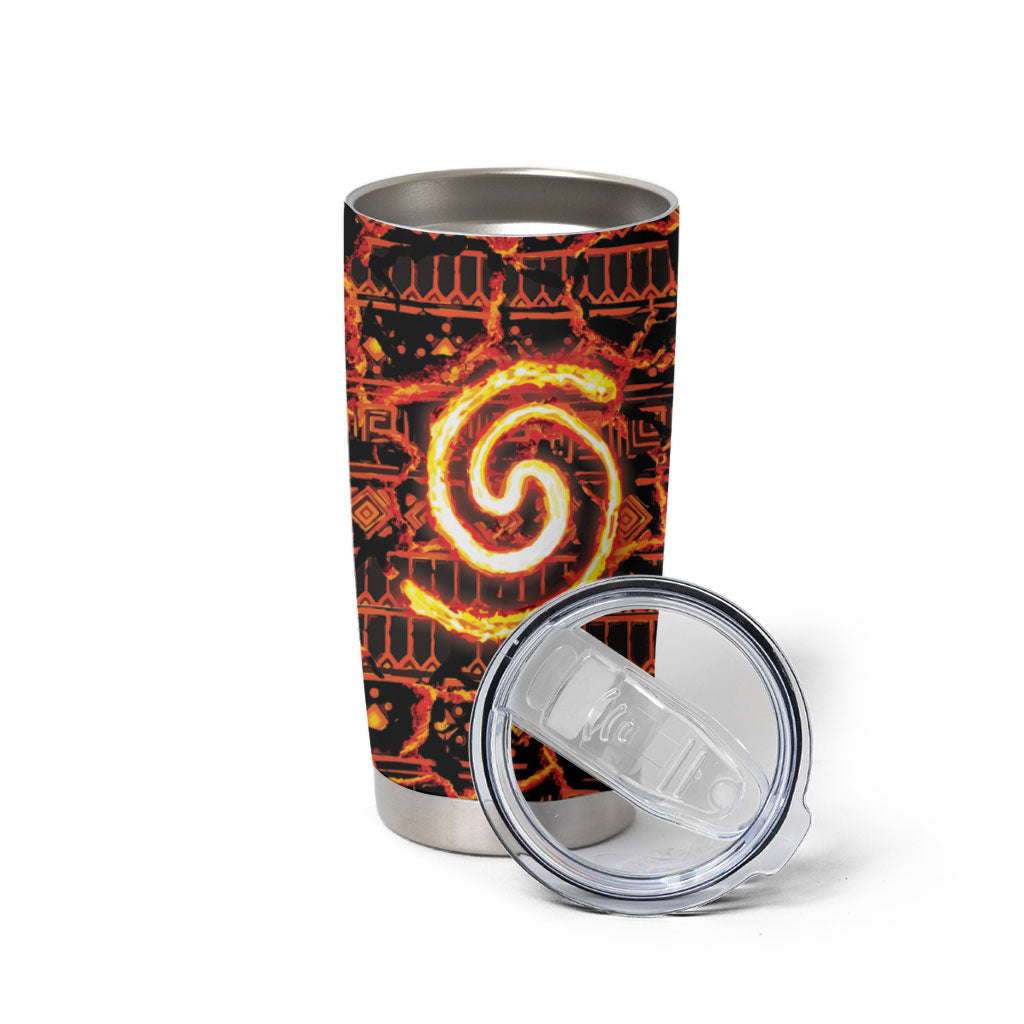 Polynesia Lava Monster Cosplay Tumbler Cup Fiery Glowing Volcano Crack Pattern
