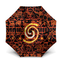 Polynesia Lava Monster Cosplay Umbrella Fiery Glowing Volcano Crack Pattern