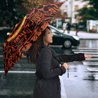 Polynesia Lava Monster Cosplay Umbrella Fiery Glowing Volcano Crack Pattern