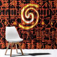 Polynesia Lava Monster Cosplay Window Curtain Fiery Glowing Volcano Crack Pattern