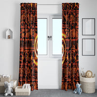Polynesia Lava Monster Cosplay Window Curtain Fiery Glowing Volcano Crack Pattern