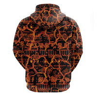 Polynesia Lava Monster Cosplay Zip Hoodie Fiery Glowing Volcano Crack Pattern