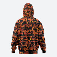 Polynesia Lava Monster Cosplay Zip Hoodie Fiery Glowing Volcano Crack Pattern