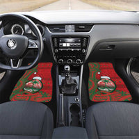 Guam Christmas Car Mats Chamorro Seal Hat Santa Tribal Waves - Polynesian Pride