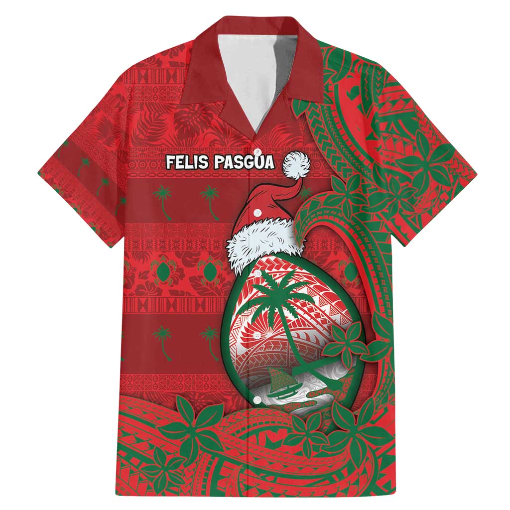 Guam Christmas Family Matching Mermaid Dress and Hawaiian Shirt Chamorro Seal Hat Santa Tribal Waves - Polynesian Pride