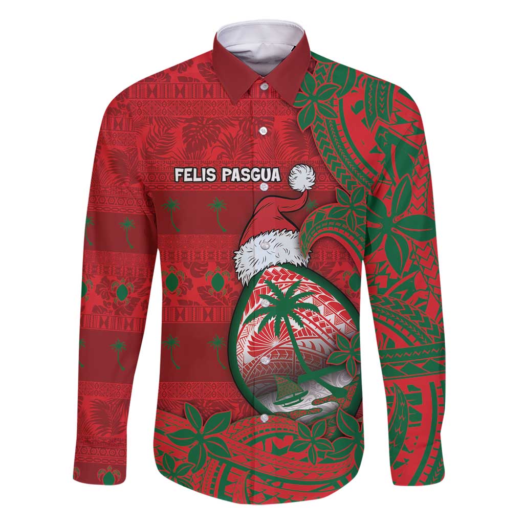 Guam Christmas Family Matching Mermaid Dress and Hawaiian Shirt Chamorro Seal Hat Santa Tribal Waves - Polynesian Pride