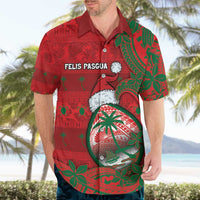 Guam Christmas Hawaiian Shirt Chamorro Seal Hat Santa Tribal Waves - Polynesian Pride