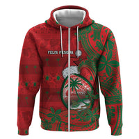 Guam Christmas Hoodie Chamorro Seal Hat Santa Tribal Waves - Polynesian Pride