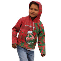 Guam Christmas Kid Hoodie Chamorro Seal Hat Santa Tribal Waves - Polynesian Pride