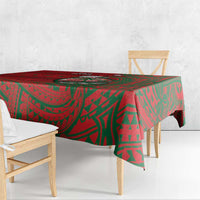 Guam Christmas Tablecloth Chamorro Seal Hat Santa Tribal Waves - Polynesian Pride