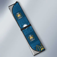 Nauru Christmas Auto Sun Shade Frigatebird Bird Santa Tribal Waves - Polynesian Pride