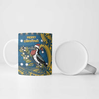 Nauru Christmas Ceramic Mug Frigatebird Bird Santa Tribal Waves - Polynesian Pride