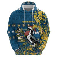 Nauru Christmas Hoodie Frigatebird Bird Santa Tribal Waves - Polynesian Pride