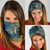 Nauru Christmas Neck Gaiter Frigatebird Bird Santa Tribal Waves - Polynesian Pride