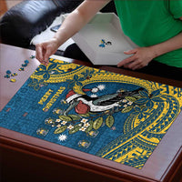 Nauru Christmas Puzzle Frigatebird Bird Santa Tribal Waves - Polynesian Pride
