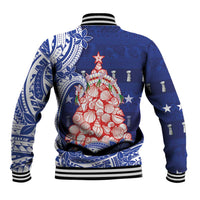Northern Mariana Islands Christmas Baseball Jacket Seashell Xmas Tree Tribal Waves DT05 - Polynesian Pride