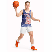 Northern Mariana Islands Christmas Basketball Jersey Seashell Xmas Tree Tribal Waves DT05 - Polynesian Pride