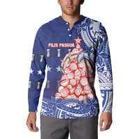 Northern Mariana Islands Christmas Button Sweatshirt Seashell Xmas Tree Tribal Waves - Polynesian Pride