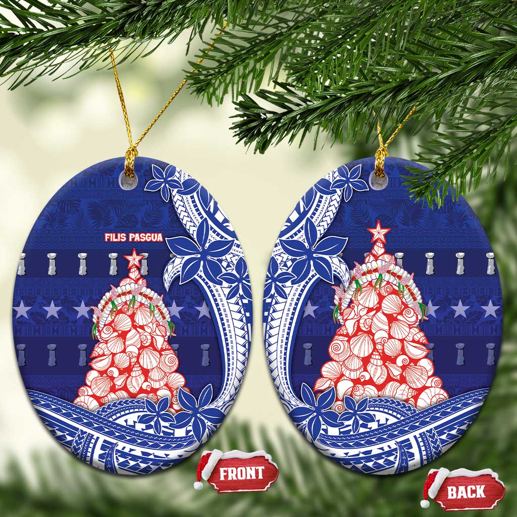Northern Mariana Islands Christmas Ceramic Ornament Seashell Xmas Tree Tribal Waves - Polynesian Pride