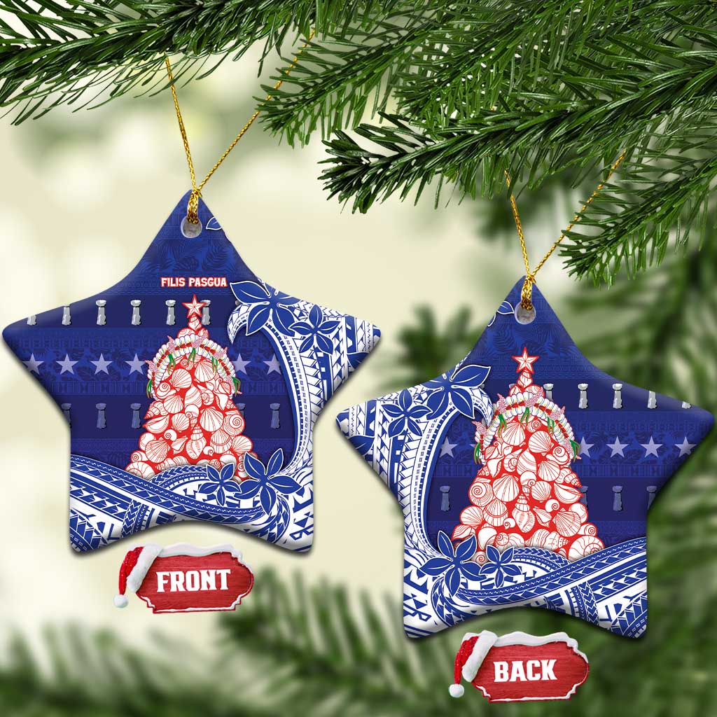 Northern Mariana Islands Christmas Ceramic Ornament Seashell Xmas Tree Tribal Waves - Polynesian Pride