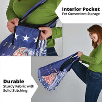 Northern Mariana Islands Christmas Grocery Bag Seashell Xmas Tree Tribal Waves - Polynesian Pride