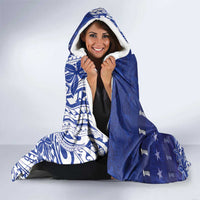 Northern Mariana Islands Christmas Hooded Blanket Seashell Xmas Tree Tribal Waves - Polynesian Pride