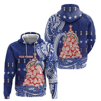 Northern Mariana Islands Christmas Hoodie Seashell Xmas Tree Tribal Waves - Polynesian Pride