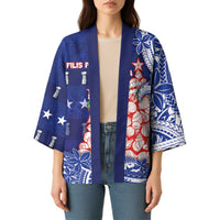 Northern Mariana Islands Christmas Kimono Seashell Xmas Tree Tribal Waves - Polynesian Pride