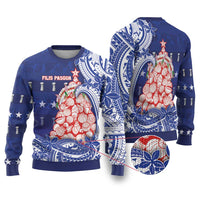 Northern Mariana Islands Christmas Ugly Christmas Sweater Seashell Xmas Tree Tribal Waves - Polynesian Pride