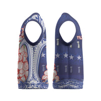 Northern Mariana Islands Christmas Knitted V-Neck Vest Seashell Xmas Tree Tribal Waves - Polynesian Pride