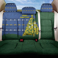 Solomon Islands Christmas Back Car Seat Cover Seashell Xmas Tree Tribal Waves - Polynesian Pride
