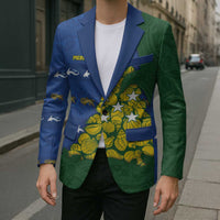 Solomon Islands Christmas Blazer Seashell Xmas Tree Tribal Waves - Polynesian Pride