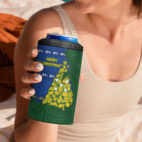Solomon Islands Christmas 4 in 1 Can Cooler Tumbler Seashell Xmas Tree Tribal Waves - Polynesian Pride