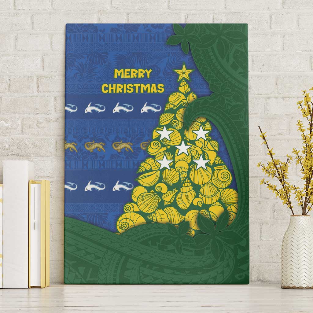 Solomon Islands Christmas Canvas Wall Art Seashell Xmas Tree Tribal Waves - Polynesian Pride