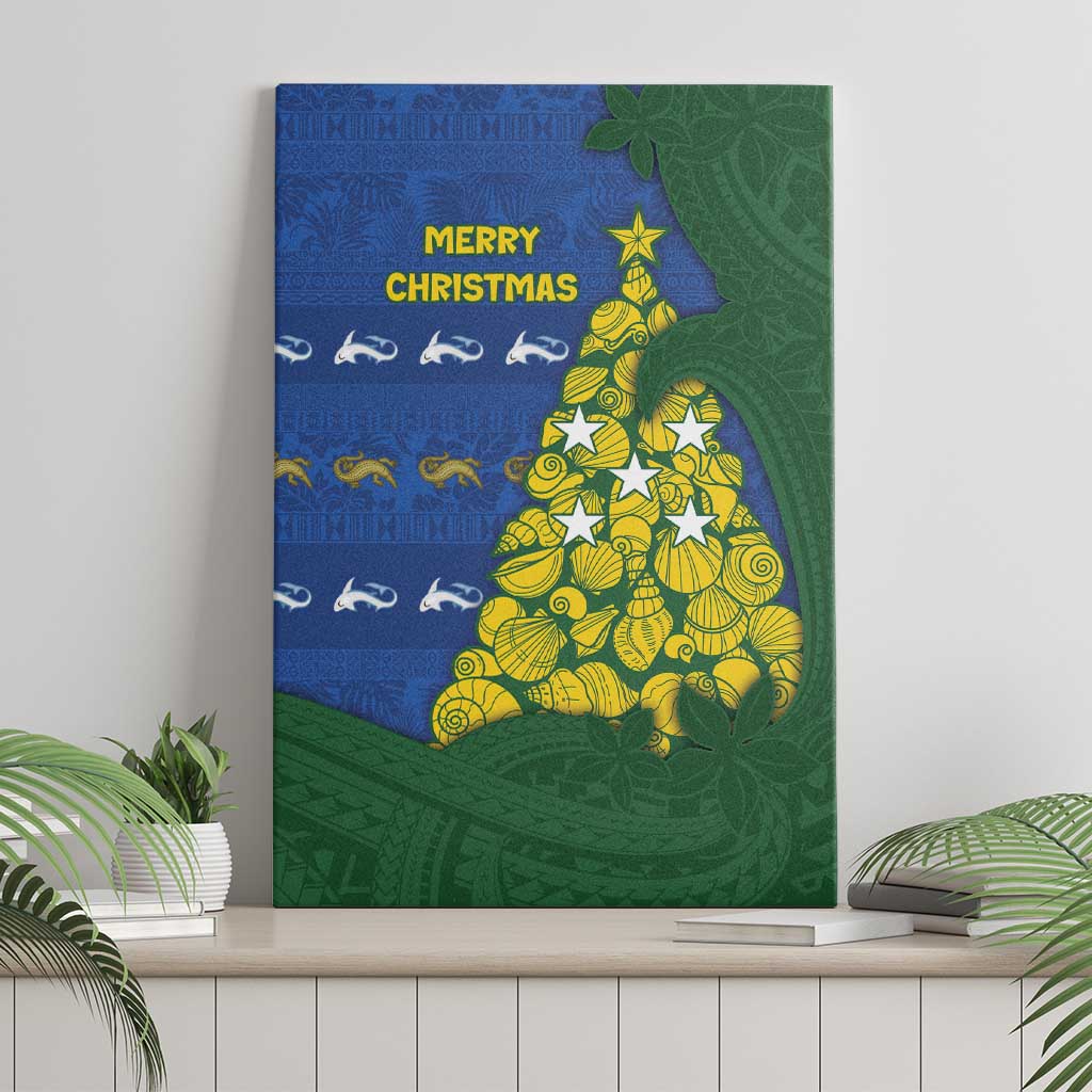 Solomon Islands Christmas Canvas Wall Art Seashell Xmas Tree Tribal Waves - Polynesian Pride